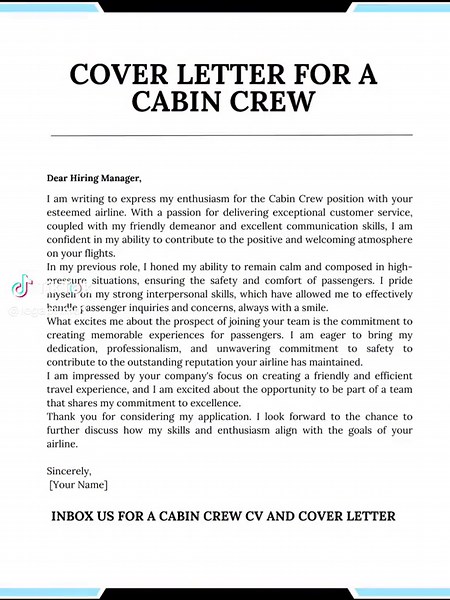 How to Write a Winning Cover Letter for Cabin Crew Positions