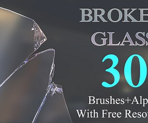 ArtStation - Broken Glass 4K Brushes and Alpha Pack | Brushes