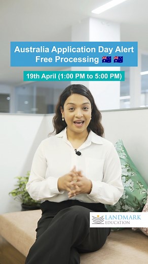 Calling all dreamers! Dream of studying in Australia with a scholarship? Don't miss the BIGGEST Australia Application Day at Landmark Education! Over 15 Australian universities will be there, ready to help you find your perfect fit. Secure your spot and get started on your Aussie adventure! ️ Mark your calendars! Date : 19th April, 2024 Time : 1:00 PM-5:00 PM Venue : Landmark Education, Kathmandu Join us on a Zoom Video Call at https://zoom.us/j/9845566225 OR Contact Us: info@landmarkedu.com htt