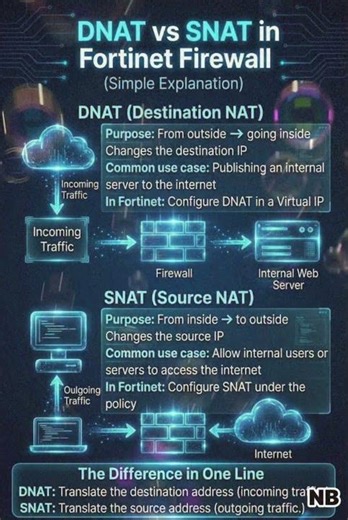 Fortinet -DNAT vs SNAT #networkmarketing #networkengineer #networking #education