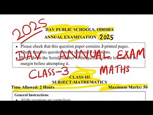 dav class 3 maths final exam question paper 2024-2025