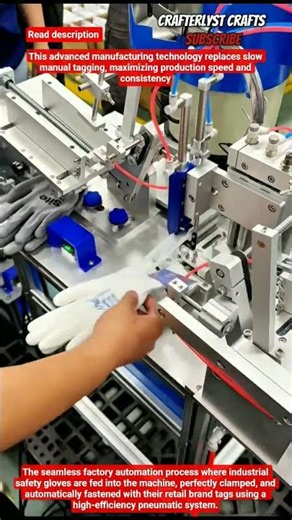 Automatic Glove Tagging Machine ‪@Crafterlystcrafts‬#TaggingMachine#Automation#Factory#tagging