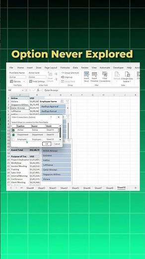 The Slicer Connection Trick Nobody Knows #Excel #PivotTable #Shorts