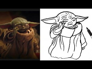 BABY YODA USING THE FORCE - How To Draw | Step-by-step Tutorial On Drawing The Kid From Mandalorian