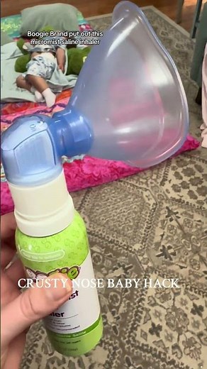 CRUSTY NOSE BABY BOOGIE HACK! saline micro mist inhaler has worked so well for us, our air in our
