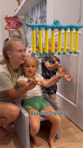Johnson’s on Instagram: "We tried the @reactoy_official Reaction Challenge and omg… SO many laughs 😂 Maddox was having the best time trying to catch it, and Mila was cracking up just watching her brother go after it. Love these little moments 💛 #shorts #reels #stxbp1 #viral #milas_crew #rare #love #instagram #medicalmom #family #fun"