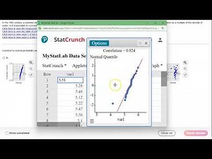 MAT 152 7.EOC.15 Use normal probability plots in StatCrunch to assess normality