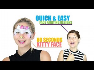 SHORT - Quick and Easy 60 Seconds Kitty Face Painting Demo - Step by Step