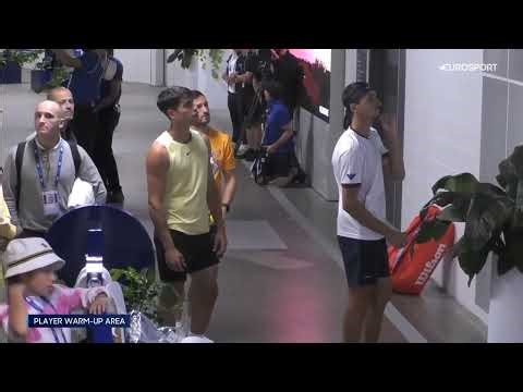 Carlos Alcaraz off-court training drills and warm-up pre 2nd round match - AO2024