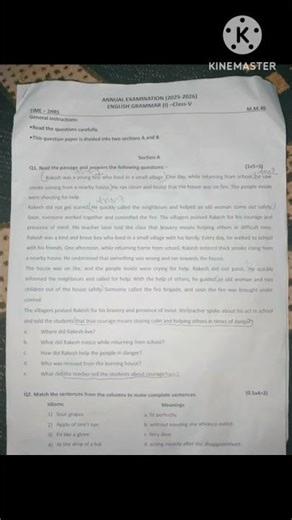 Class 5th Annual Exam 2026 English-II Question Paper | Full Paper Solution | SST Board Exam 2026