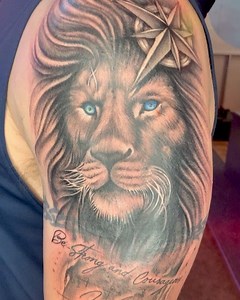 Nice start to a Religious and Family themed sleeve. Also a coverup. Designed and tattooed by Carolyn McKnight. | America's Best Tattoos