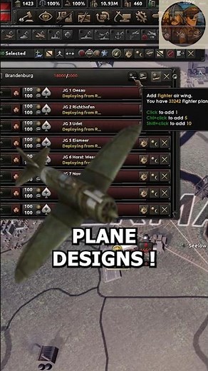 Hoi4 Plane Designs - FIGHTERS - #hoi4 #heartsofiron4 #guide #shorts