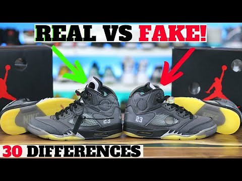Fake vs Real OFF-WHITE AIR JORDAN 5 RETRO! 30 DIFFERENCES!