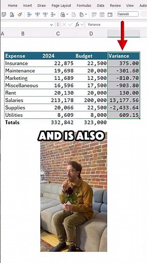 Budget Variance with Copilot in Excel (in 45s)