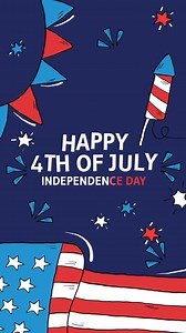 Free stock video - Motion graphic of hand drawn 4th of july - independence day illustration