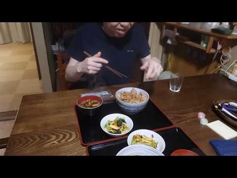 【高齢者の日常】豚丼と小松菜の和え物