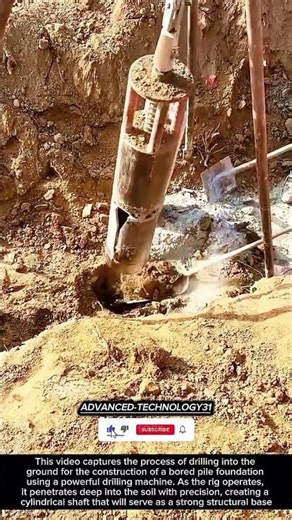 Deep Foundation Drilling: Bored Pile Construction !! #innovation #tool #construction
