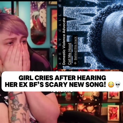Girl cries after hearing her ex BF’s scary New song! 😳💀 #memerap #rap #lifeisbutadream