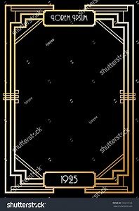 Art Deco Border Template Vectorillustration Stock Vector (Royalty Free) 165210125 | Shutterstock