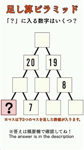 足し算ピラミッド！ #脳トレ #クイズ #Shorts