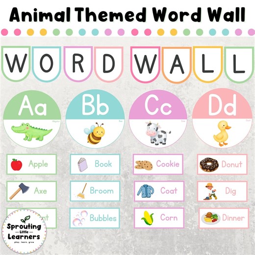 Editable Animal Themed Word Wall | Classroom A-Z Alphabet Printables | Preschool Classroom Decor - Etsy