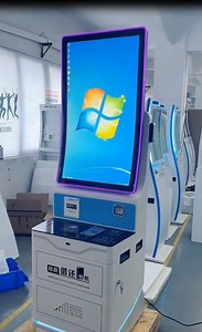 [Hot Item] Customized Curved Screen Multi Function Ticket Kiosk Machine Document Scanning Library Self Service Print Kiosk for Hotel/Bank