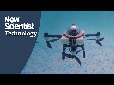 Waterproof drone can fly and swim using the same four propellers