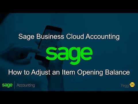Sage Business Cloud Accounting (AME) - How to Adjust an Item Opening Balance