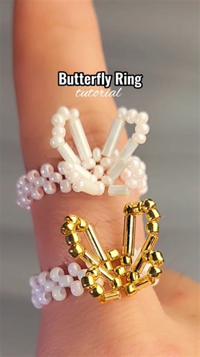 butterfly ring #tutorial #preppy #handmade #beadedjewelry #diy