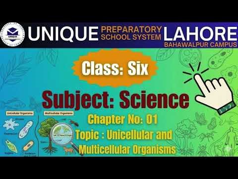 Class 06 Science Chapter No 01 Topic: Unicellular & Multicellular Organisms | Lecture No 05