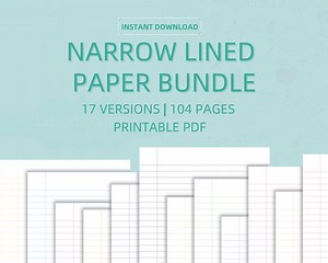 Printable Lined Paper Bundle: Wide, College, Narrow Rule (PDF Download) - Etsy UK