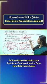 Dimensions of Ethics Meta, Descriptive, Prescriptive, Applied #upsc