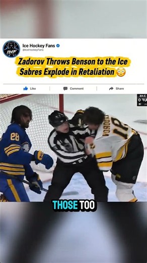 Nikita Zadorov vs Zach Benson SCRUM Bruins vs Sabres Game 2 Playoffs Brawl 2026 #Hockey #Shorts #Nhl
