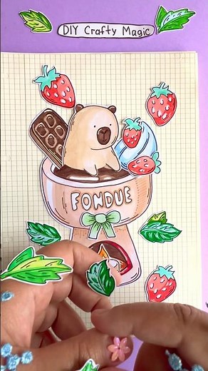 DIY Paper Fondue with Capybara, Chocolate & Strawberries 🍓🍫