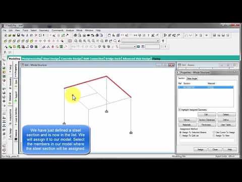 Define and Assign Steel Sections in STAAD Pro v8i