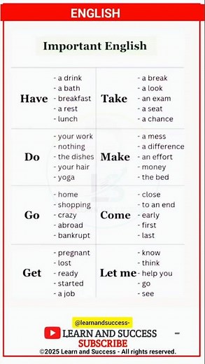 Master English Collocations: Have vs Take, Do vs Make ✅ #Shorts #EnglishTips #EnglishGrammar #ESL