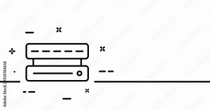 Cloud storage. Hard disk, data storage, hdd, ssd, antivirus, hacking, repository. Defense concept. One line drawing animation. Motion design. Animated technology logo. Video 4K Stock Video