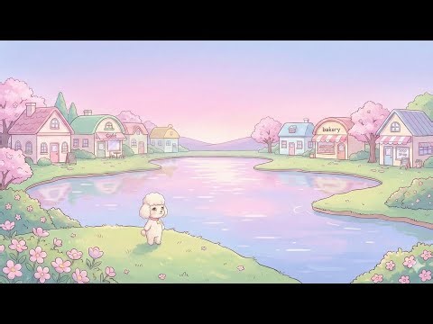 Cozy Kawaii Lake Loop 🌸 Calm Music & Soft Animation | Relax, Study, Sleep