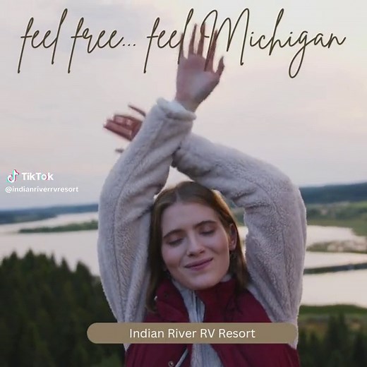 💨 feel free. . . feel Michigan 🩵 Indian River RV Resort is located in beautiful northern Michigan, a wonderful place to reconnect with nature, your loved ones… yourself. Plan now for some down time, and reserve your preferred dates to visit during our May through September 2025 season. 🌲 How to get the most out of your time here? We’ve got dozens of ideas; see our “Local Guidebook” on our website for places to take a sunset cruise, hike through the woods, watch an elk herd, see an entertainin