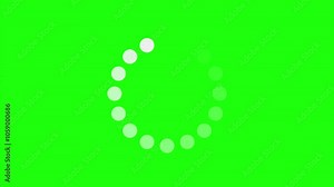 Loading circle animation. Round loading animation. White gradient dotted round loading. Loading animation on green screen background Stock Video