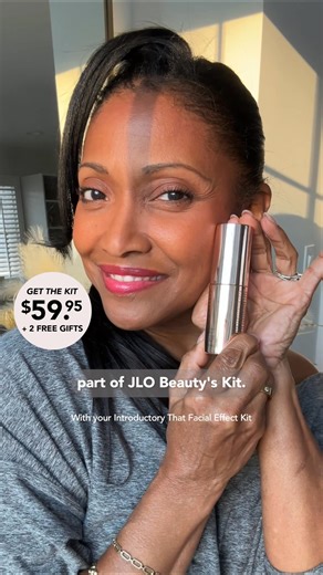 JLO Beauty's NEW Firming Neck Serum is here! This unique serum features Red Algae Sodium Hyaluronate Complex and Pea Extract & Bamboo Extract to deliver facial-like performance! Get it in your introductory order of That Facial Effect Kit for just $59.95 2 FREE GIFTS 😍 | JLo Beauty