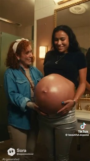 the.vore.writer on Instagram: "Mathilde & Stella – Bathroom Break The bar’s single-stall bathroom smelled faintly of bleach and cheap perfume. Mathilde leaned against the sink, both hands braced on the chipped porcelain, breathing slow through her nose. Her black crop top rode up over a still-round belly—soft now, no more kicks, just heavy, sloshing fullness. The guy from earlier—some loud finance bro who’d grabbed her waist on the dance floor—was long gone. Fully digested. But the bloat lingere