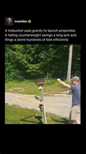 Invention | A trebuchet is a gravity powered siege machine developed in the Middle Ages to launch heavy projectiles over long distances. It works by... | Instagram
