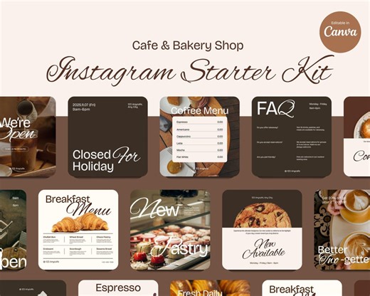 Save Time! Cafe Mini Template Kit - 25 Editable Canva Posts | No Design Skills Needed - Etsy Australia