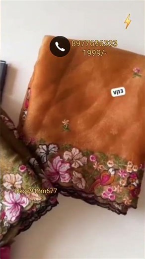 Crush embroidery sarees cutwork party wear under 2000#latestsareesonline#slfashions#latestsarees