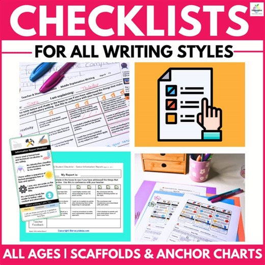 Student Writing Checklists For Editing All Genres | Text Features & Structures