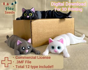 Articulated Holding Cat Set STL, Flexi Cat Keychain 3D Print File - Etsy