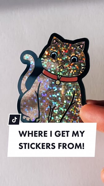 Here’s where I get my custom holographic stickers from for my Small Business✨ #smallbusiness #smallbusinessowner #resin #stickers #stickerapp