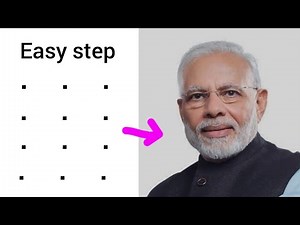 How to draw Narendra Modi Ji drawing with 3×4 dots|| full tutorial step by step
