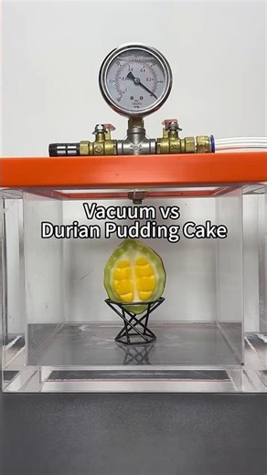 Durian Pudding Cake Explodes in Vacuum?!